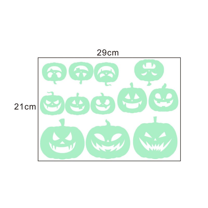 Halloween Lichtgevende Muurstickers Ghost Vampier Heks Gluren Ogen Pompoen Lichtgevende Fluorescerende Stickers Halloween Decoratie: B