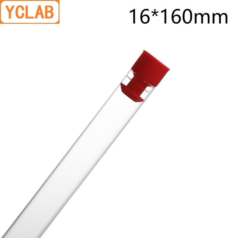 Yclab 16*160mm tset rør med plastprop borosilikat 3.3 glas højtemperaturbestandighed laboratoriekemiudstyr