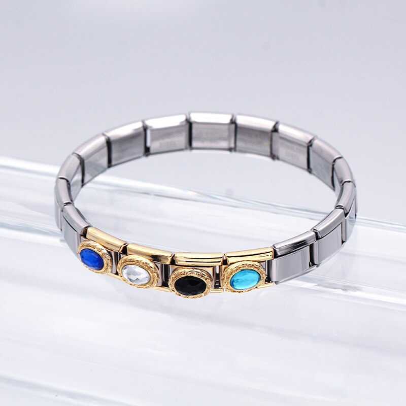 Hapiship Original Gänseblümchen verrotten-weiß-schwarzer strass-Charme, passend für armbänder, edelstahl, schmuckherstellung  dj010