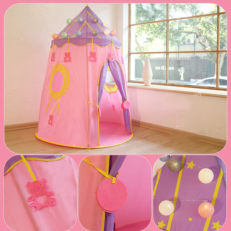 1.5M Large Children's Tent Portable Girls Play House Wigwam Kids Bed Rest Tent Teepee Child Little Tipi Indian Princess Castle