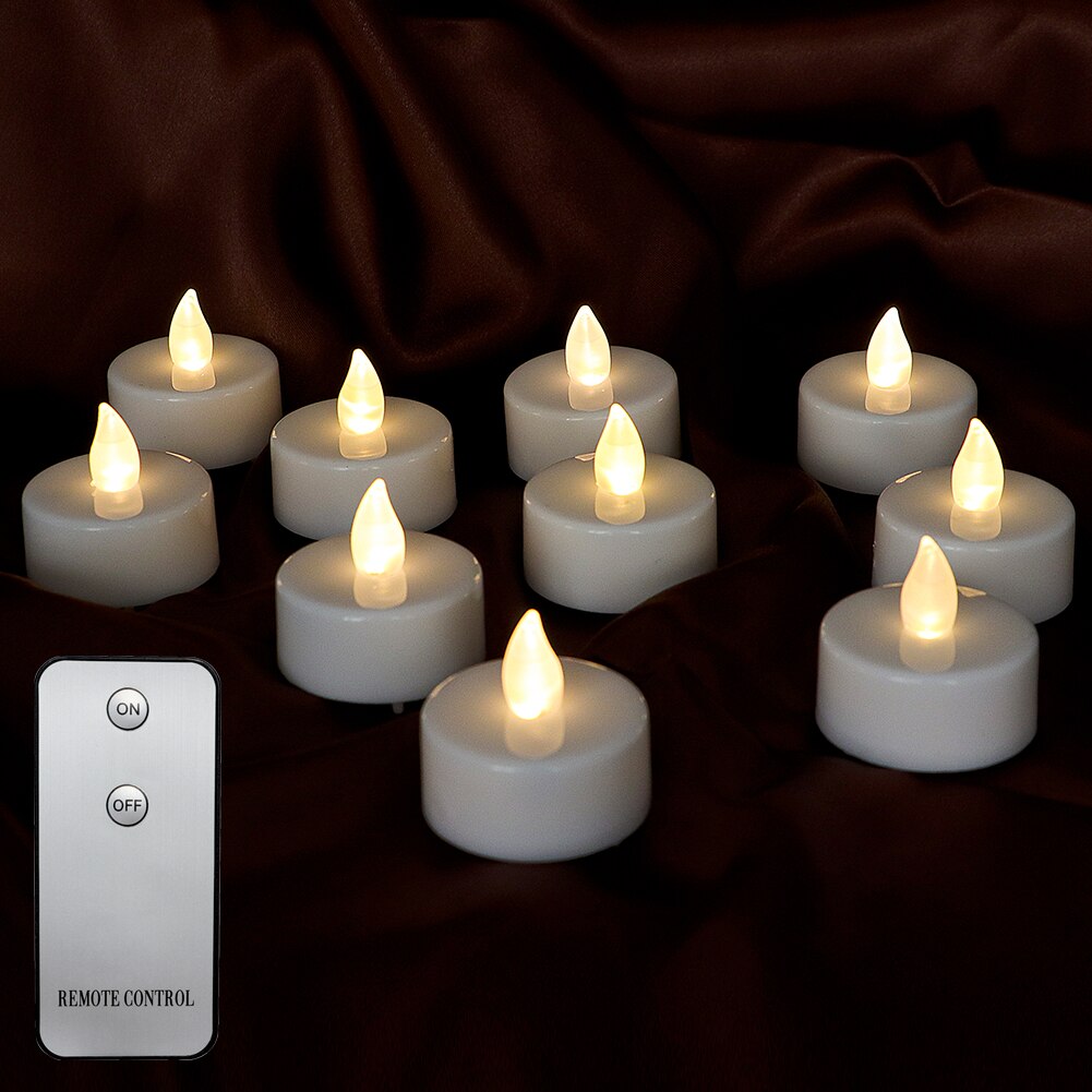 10Pcs Battery Votive Candles With Remote Control Led Candles Small Tea Lights Party Candles Electronic Candles Festive Decor