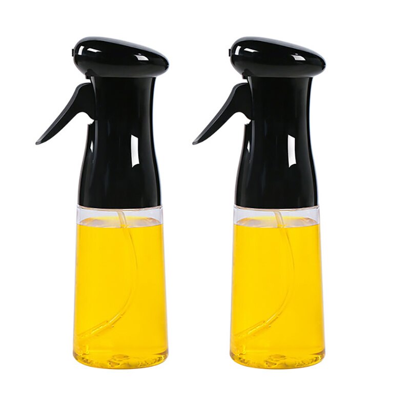 2 st plast multifunktion bärbar oljeflaska spray vinäger spray oljeflaska för kök bbq picknick: Svart