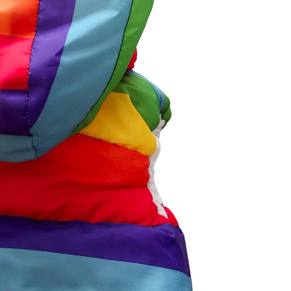 Casual Winter Rainbow Striped Kids Clothing Boy Vests Jacket Girl Hooded Waistcoat Baby Boys Vest Coats