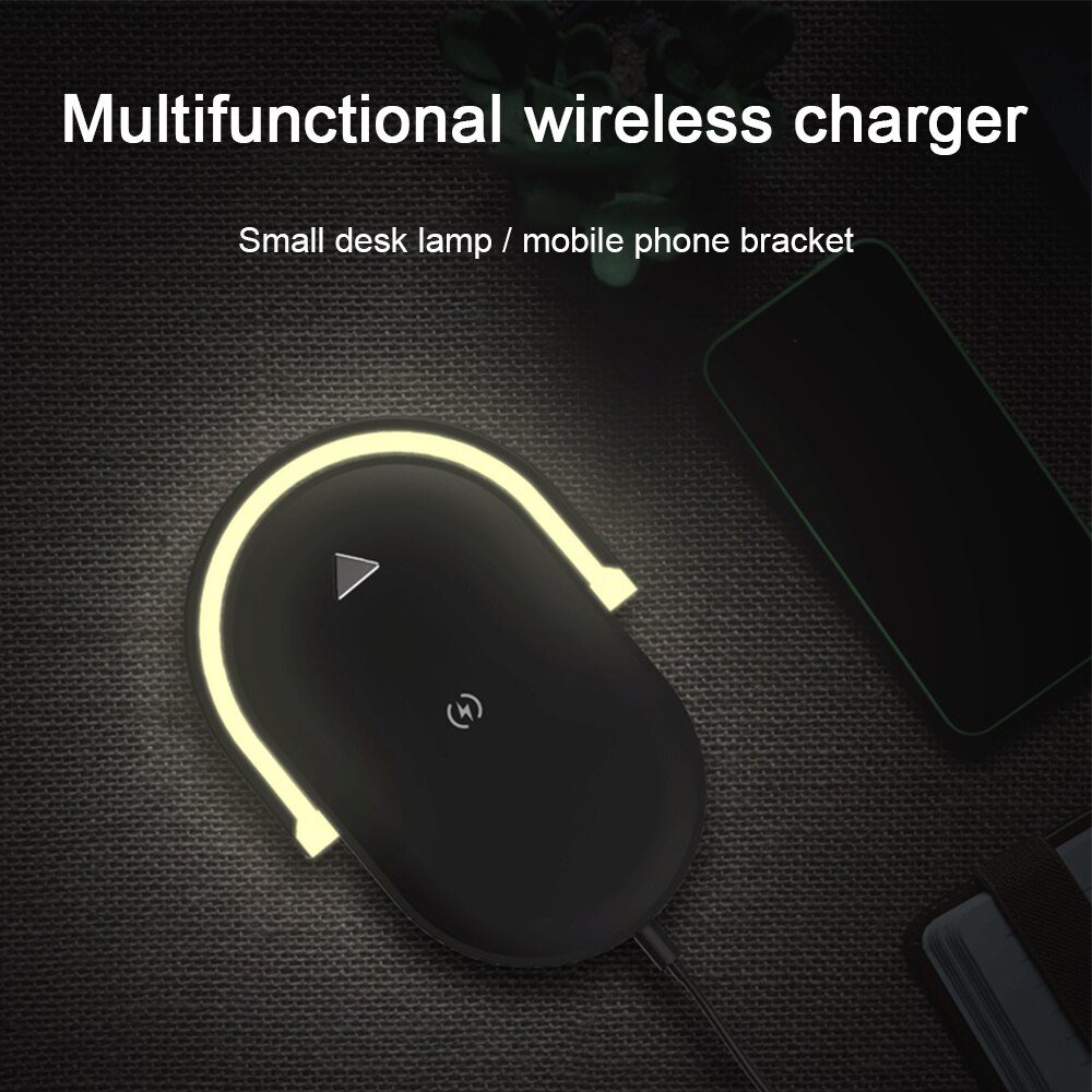 15w qi wireless phone chargers with touch control, night light, phone charging holder, desk lamp, fast charging for iphone, huawei, samsung