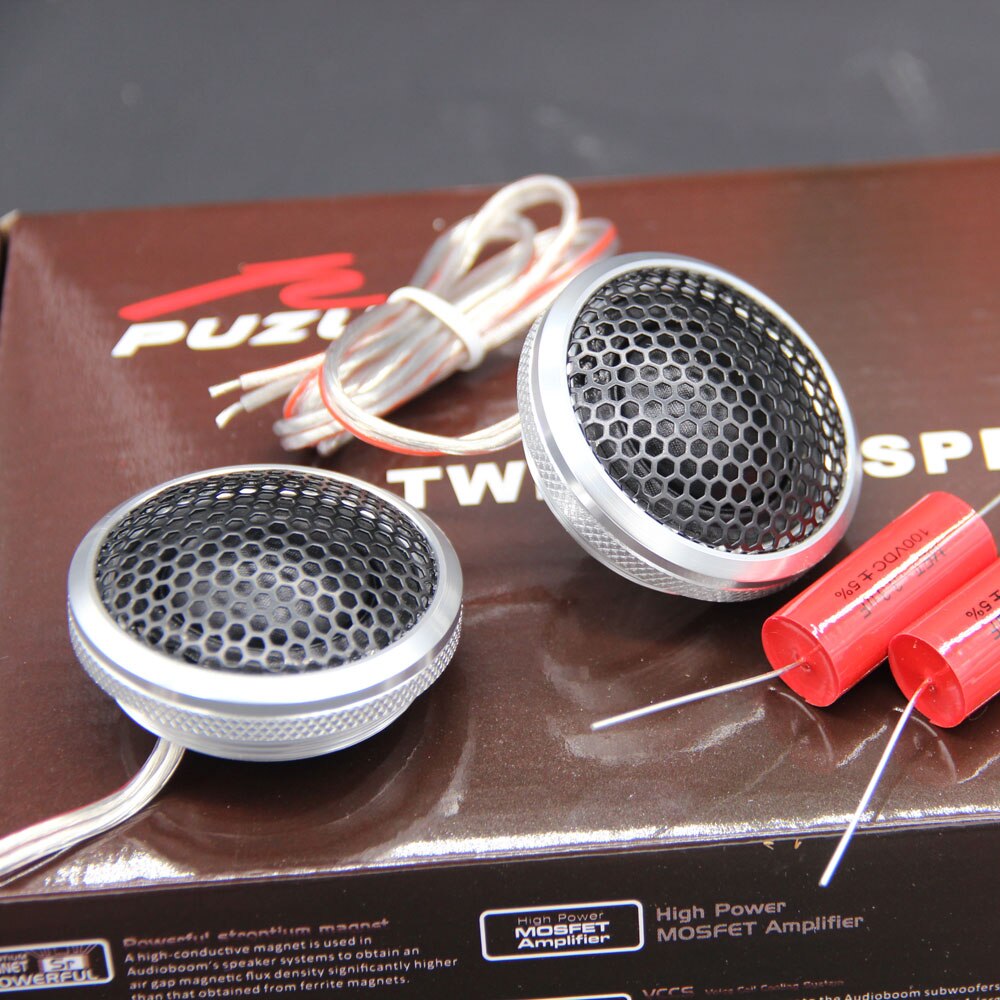 PUZU PZ-S25 120W de alta frecuencia Interior de automóviles altavoces ruidosos de coche 25mm ASV caja de aluminio altavoz de agudos para automóvil