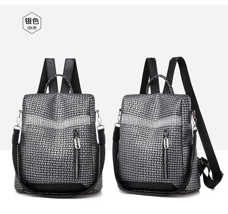 Vrouwen 3 in 1 Rugzak Zwarte Rugzakken Dames Lederen Luxe Dames Handtassen sac a dos Reizen Weave Schooltas mochila feminina: gray1