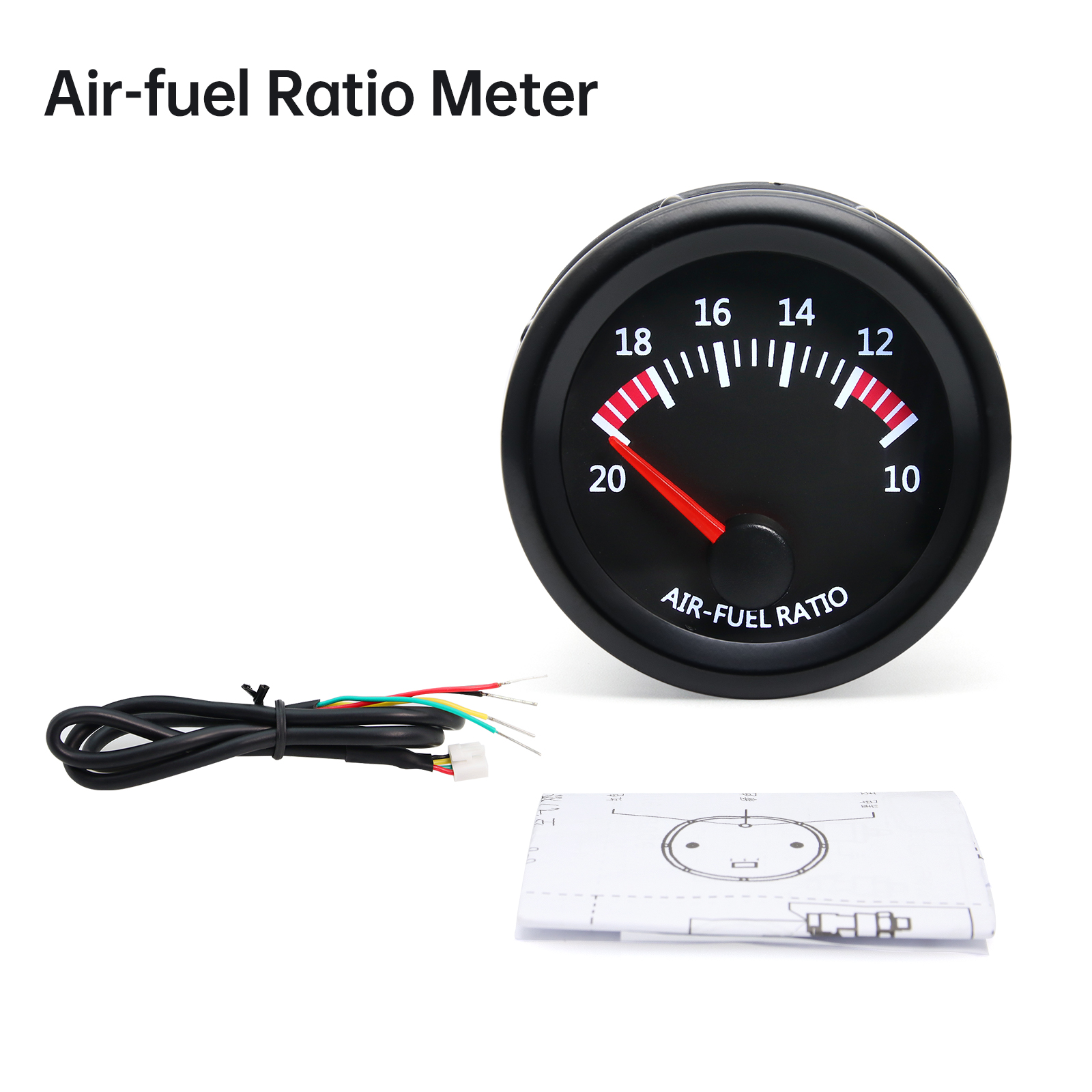 Para coche de gasolina 12V 52mm medidor de coche Universal Auto temperatura de agua temperatura de aceite prensa de aceite medidor de voltios de combustible con Sensor soporte negro: Naranja