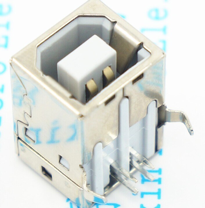 50 stks Printer USB interface BF90 graden Type B USB data interface D type mond USB socket Shell plating niet roest
