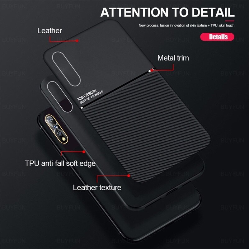 on vivov17 case car magnetic stand leather phone covers for vivo v17 v 17 neo v17neo soft silicone bumper shockproof coque