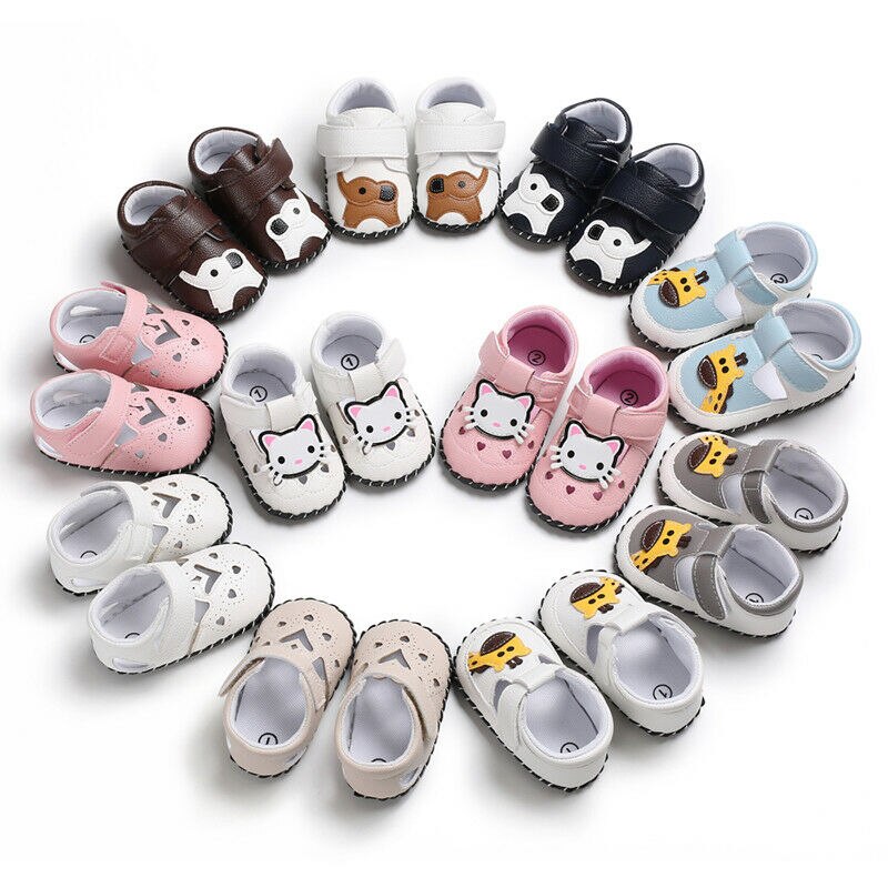 Emmababy Mode 0-18M Baby Schoenen Cartoon Soft Leather Baby Jongens Meisjes Peuter Lopen Kinderwagen Schoenen Met antislip Lederen Zool
