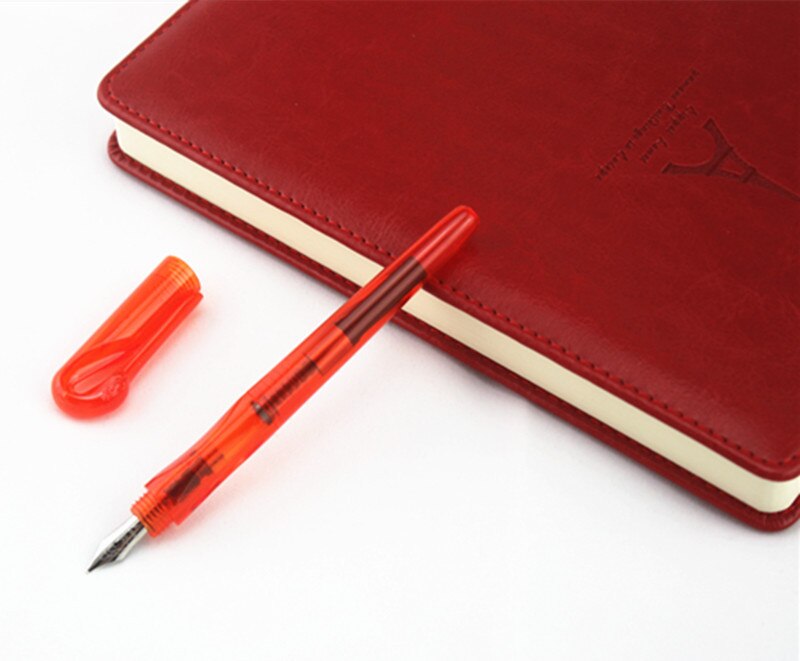 JINHAO-pluma estilográfica de metal swan de , pluma transparente de tinta de 0,5mm, papelería, suministros escolares de oficina, para nuevos estudiantes: transparent orange