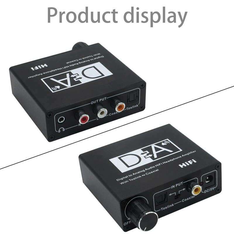 -DC 5V Power DAC Optical Coaxial Bi-Directional Switch RCA 3.5mm Jack Digital to Analog Audio Adapter Converter