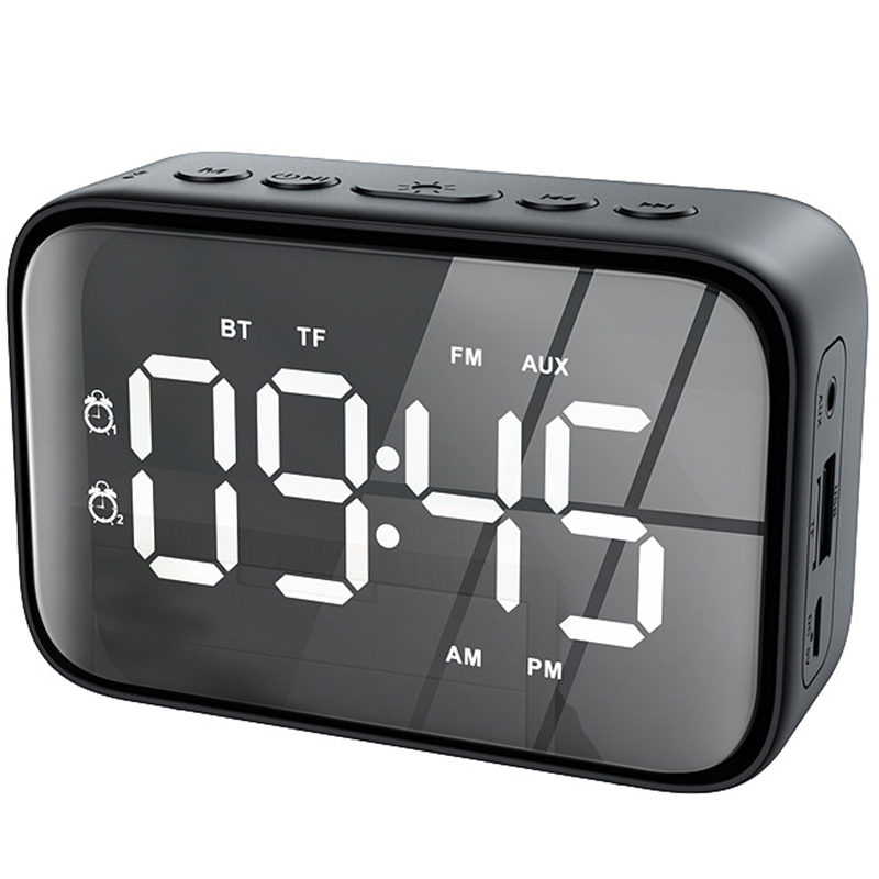 Digital Alarm Clock Radio with FM Radio, Bluetooth Speakers with Headphone Jack, Dual Alarms, 5 Level Brightness Dimmer, Adjusta