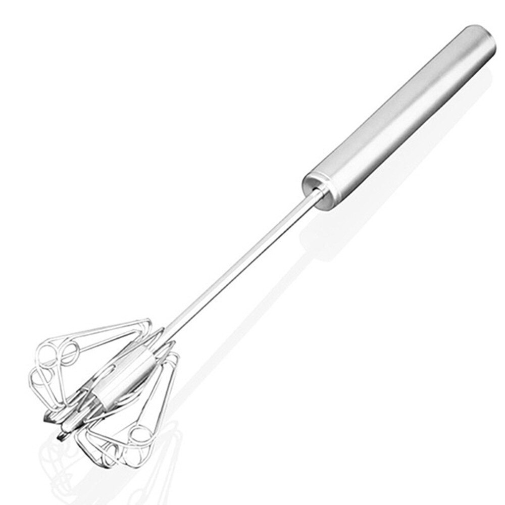 Semi-Automatische Keuken Tool Rvs Garde Stirrer Mengen Mixer Eiklopper Foamer Draaien Hand Push Garde Stiring Tool: Default Title