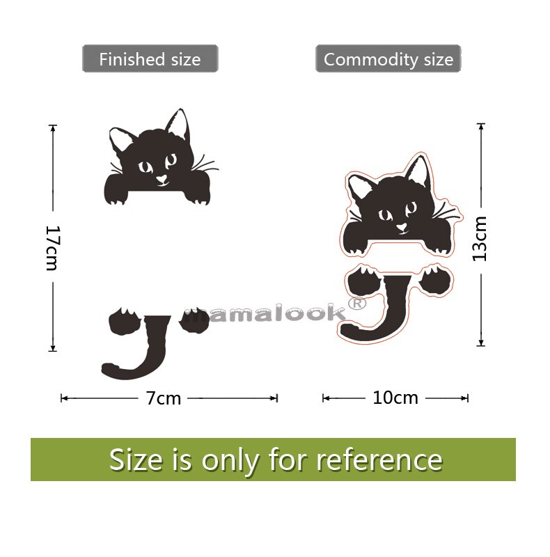 Cute Cat Wall Sticker Light Switch Decor Decals Art Mural Baby Nursery Room PVC Wallpaper for Living Room: 2pcs