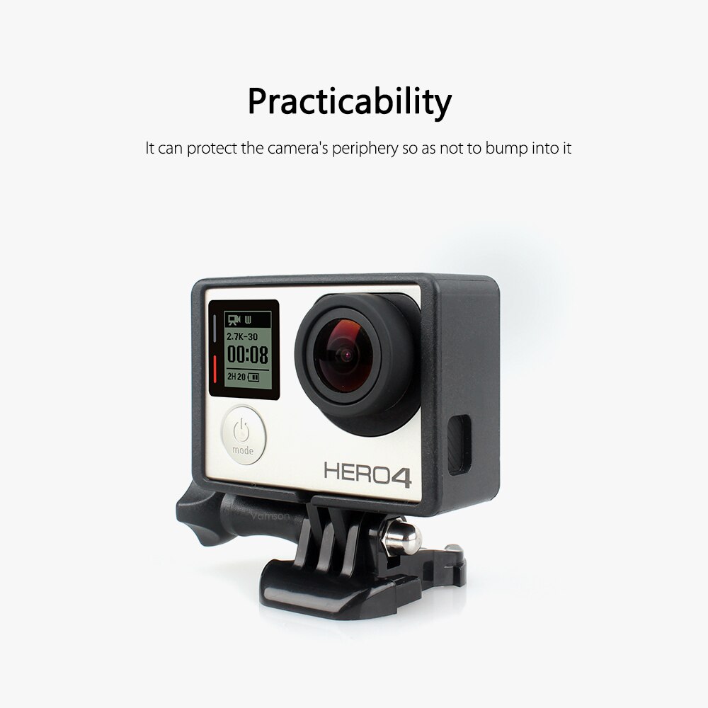 Vamson para Go pro accesorios estándar protector más Marco de trípode tornillo de Base de montaje para GoPro Hero 4 3 + 3 Cámara VP613