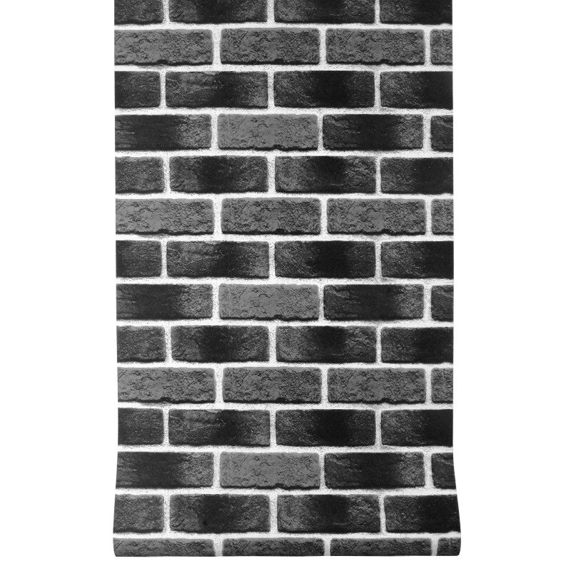 Vintage Huai Old 3D Stereo Antique Brick Brick Brick Pattern Wallpaper Cafe Bar Restaurant Blue Brick Red Brick Wallpaper: Light Grey