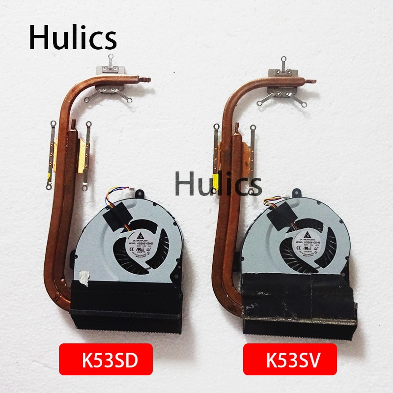 Hulics para Asus K53 X53 K53S A53S X53S K53SV K53SM K53SJ K53SC K53SD portátil CPU ventilador de refrigeración del radiador disipador de calor enfriador KSB06105HB