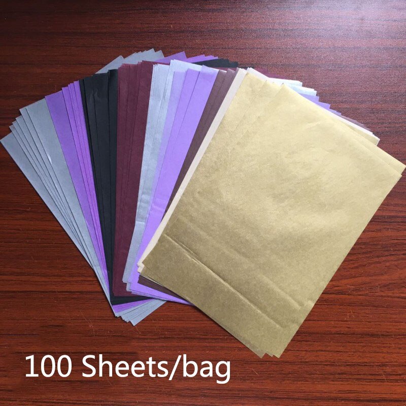 100 arkuszy/worek A5 papiery do pakowania Retro kolorowy nadruk bibułka zakładka pakowanie prezentów papiery kwiatowy prezent opakowanie DIY: Purple Gold Mix