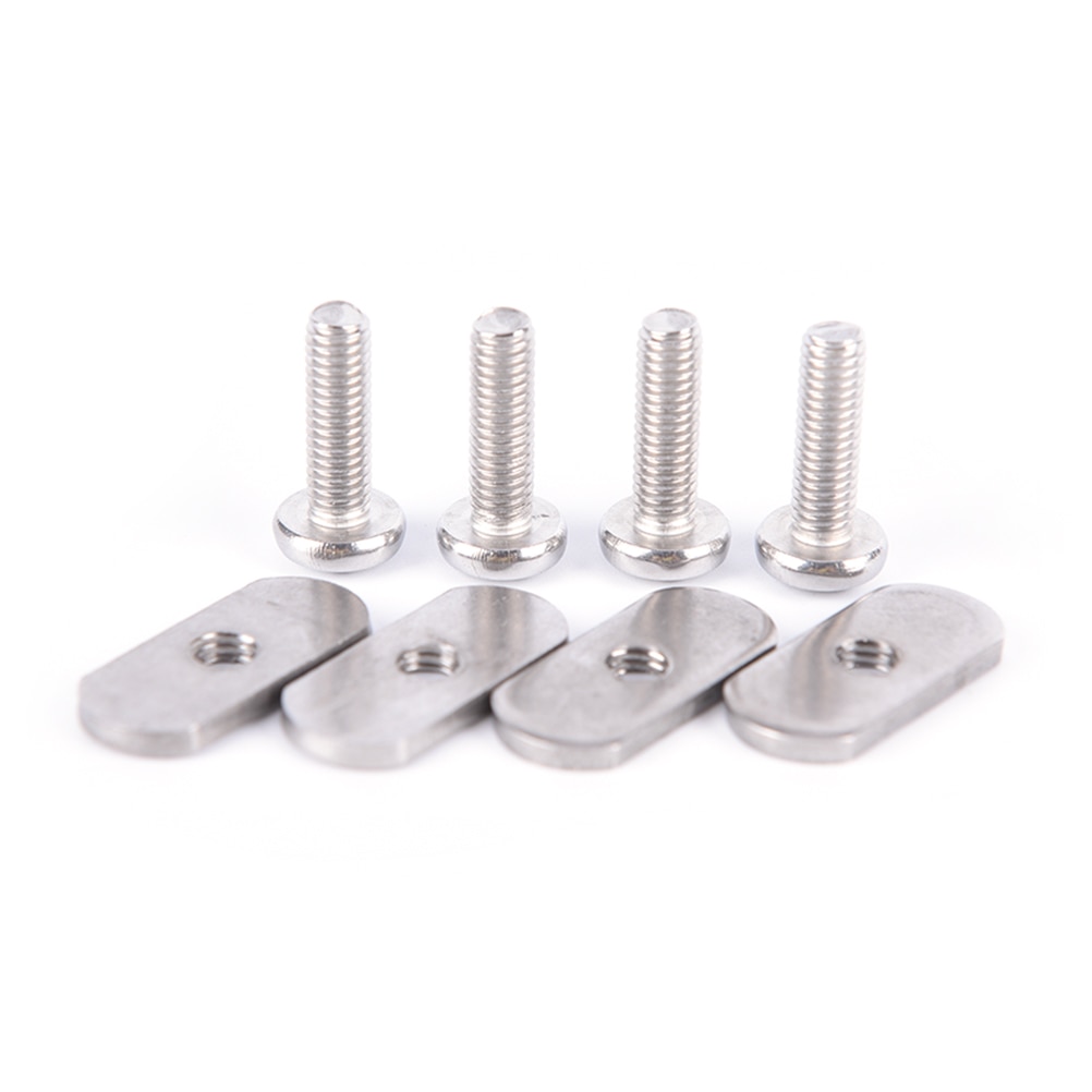 Conjunto de 4 tornillos para Kayak, canoa, barco y tuercas de pista, equipo de montaje de equipo de riel/oruga de acero inoxidable, accesorios para Kayak