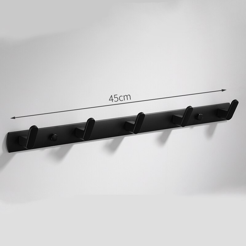 Witte Ruimte Aluminium Badkamer Planken Enkele Tier Rack Shampoo Plank Keuken Plank Badkamer Rack: black 5 hook