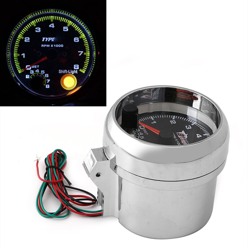 Universal Car Tachometer Gauge With Shift Light 0-8000 RPM 12V 3.75" Tacho