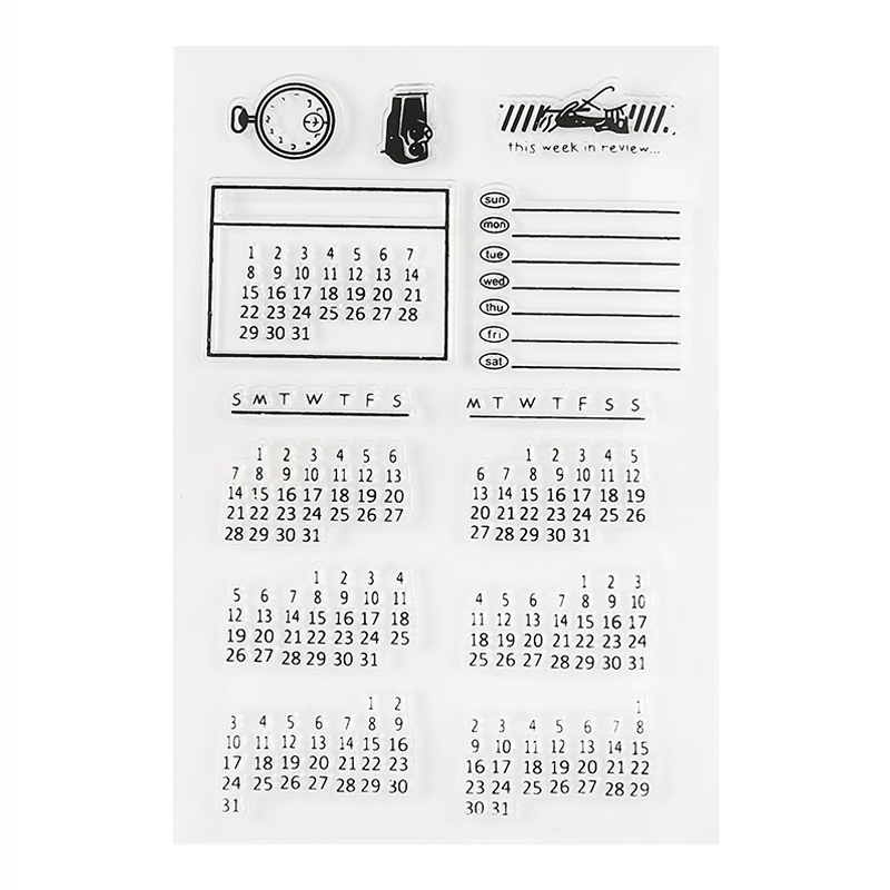 Ikuinen kalenteri päivämäärä läpinäkyvä kirkas silikoni leima tee itse scrapbooking valokuva-albumi koristeleima