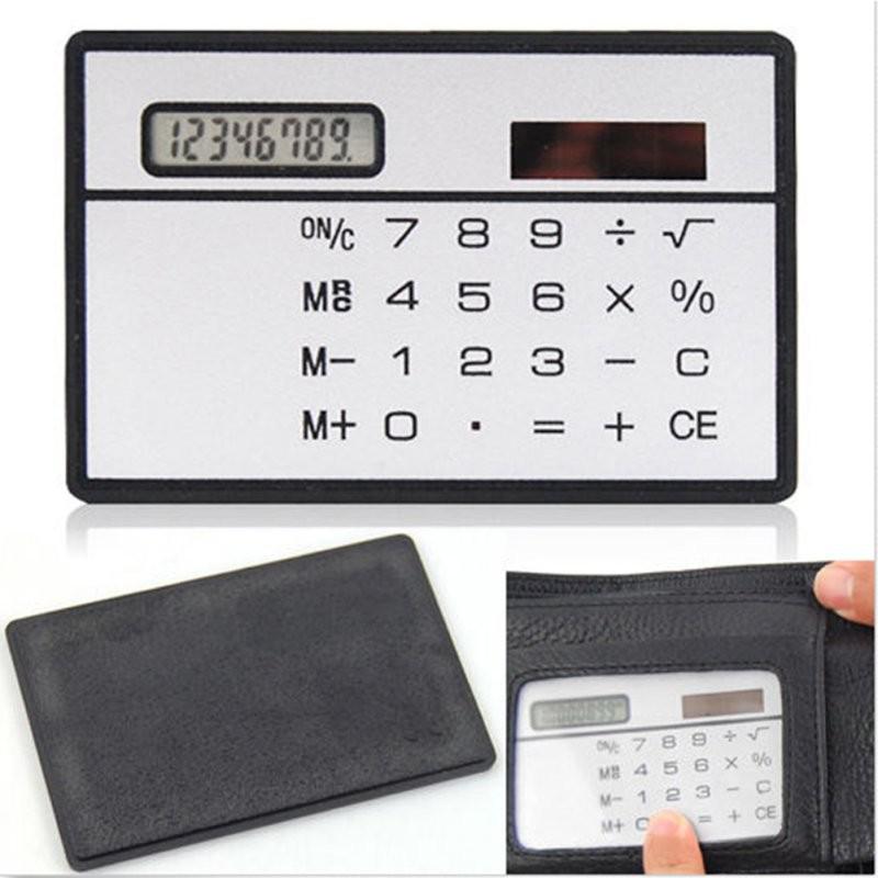 Solar Card Calculator Ultra-thin Handheld Office Computer Student Mini Pocket Calculator