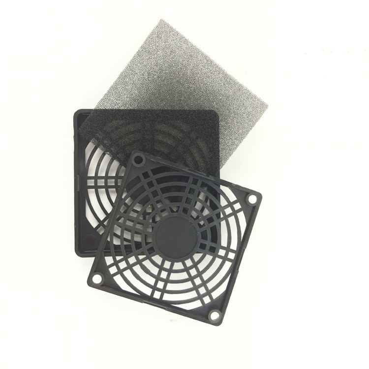 Plastik sort 80 *80mm aksial ventilator luftfilter dæksel tre i en slip-over dragt til 8cm serier ventilator