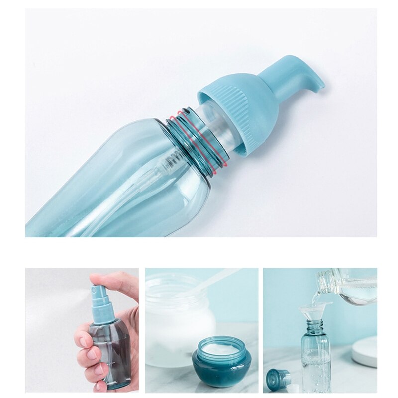 Reisformaat toiletflessenset, cosmetische make-up vloeistofcontainers, lekvrije reisaccessoire met opbergvakje voor mannen en vrouwen , 4