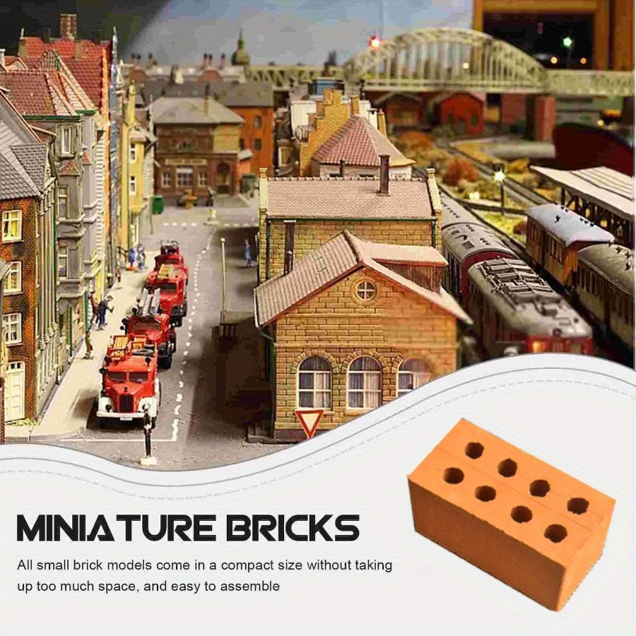 50\100 stuks Mini Bakstenen Miniatuur Ambachten Kunstmatige Handgemaakte Layout Decoratie Klei Zandbak Muur - Handgemaakte Mason DIY Huisgebouwd