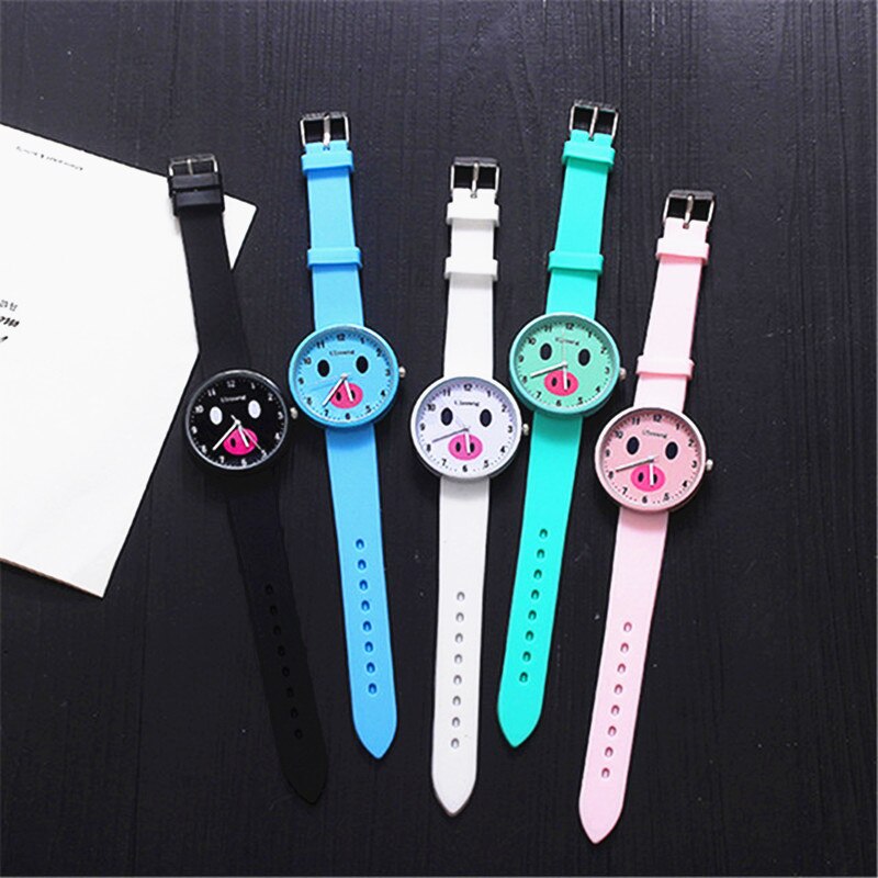 Women Quartz Watches Silicone Strap Jelly Wristwatch Waterproof Ladies Candy Color Simple Style Ultra-thin Round Clock