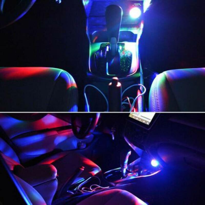 Auto-accessoires Auto-interieur Ornamenten Voertuig Mini USB RGB LED Disco Podium Verlichting Bal DJ Crystal Magic Light Party