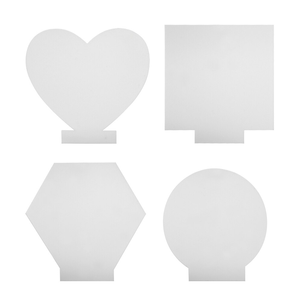 4pcs/pack Led Light Sheet Acrylic Plate Sign Romantic Home Party Easy Use Thickened Transparent Craftsmanship DIY Display Board