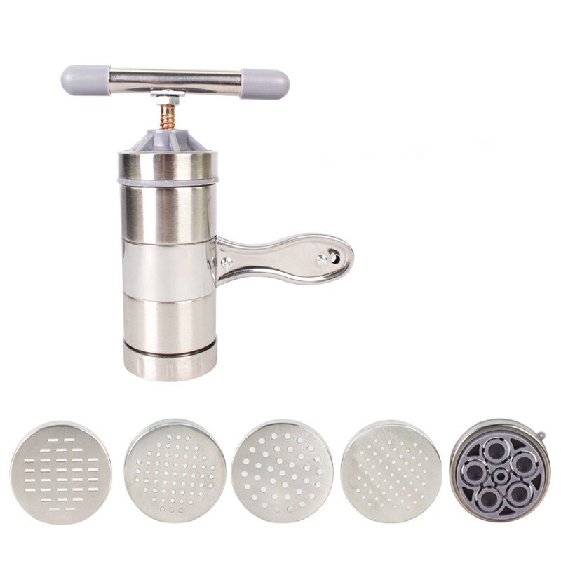 Stainless Steel Noodle Maker With 5 Models Manual Noodles Press Pasta Machine Kitchen Tools Vegetable Fruit Juicer