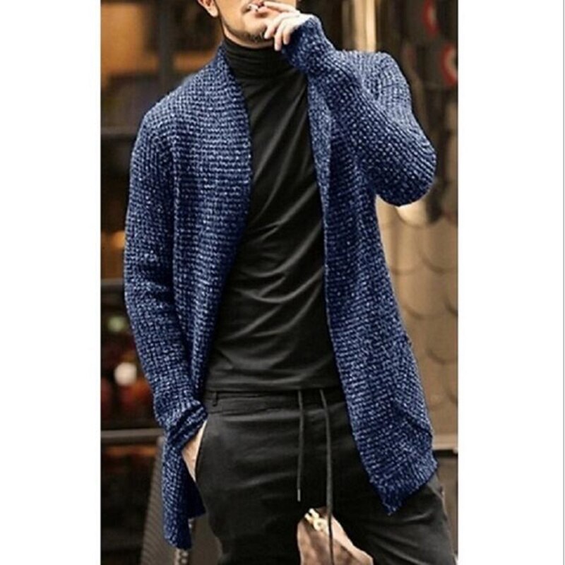 Efterår vinter cardigan herre sweater herre casual grå sorte herre sweatere s -3xl