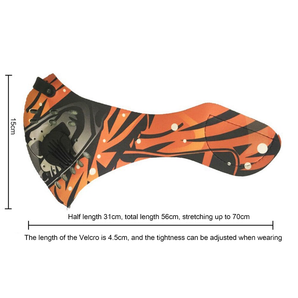 Outdoor Sport Stofmasker Winddicht Thermische Half Gezicht Masker Ademend Fietsen Gezicht Die Met Carbon Filter Kleppen: C