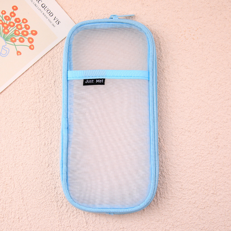 Kawaii Etui Doorzichtige Nylon Pen Etui Organizer Cartoon Potlood Doos Voor Meisjes Schattige Koreaanse Briefpapier Schoolbenodigdheden: WIT
