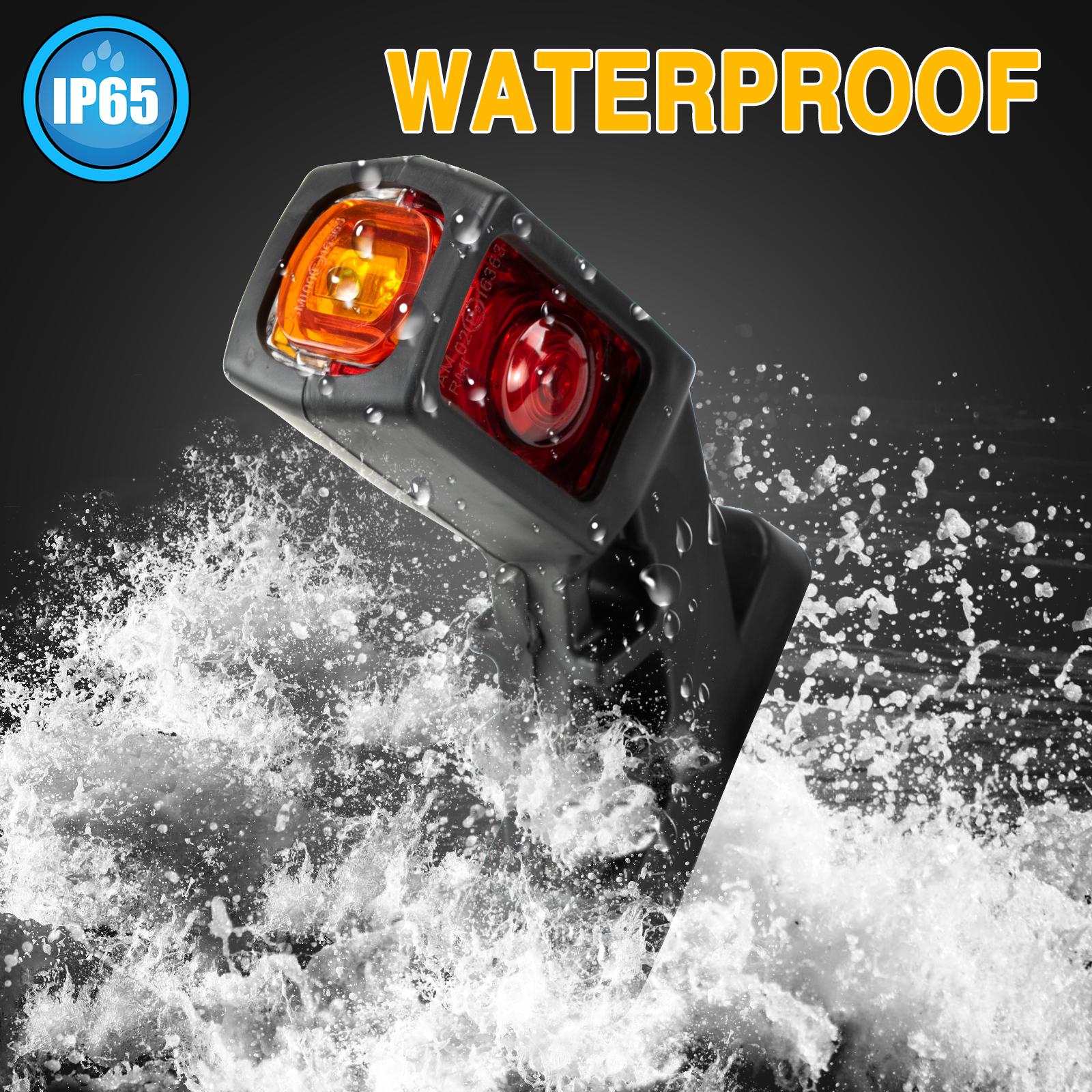 Waterproof Stalk Side Marker Light Outline LED 3 Face Red Amber White Blinker Signal Lamp Trailer Lorry Truck Caravvan Camper