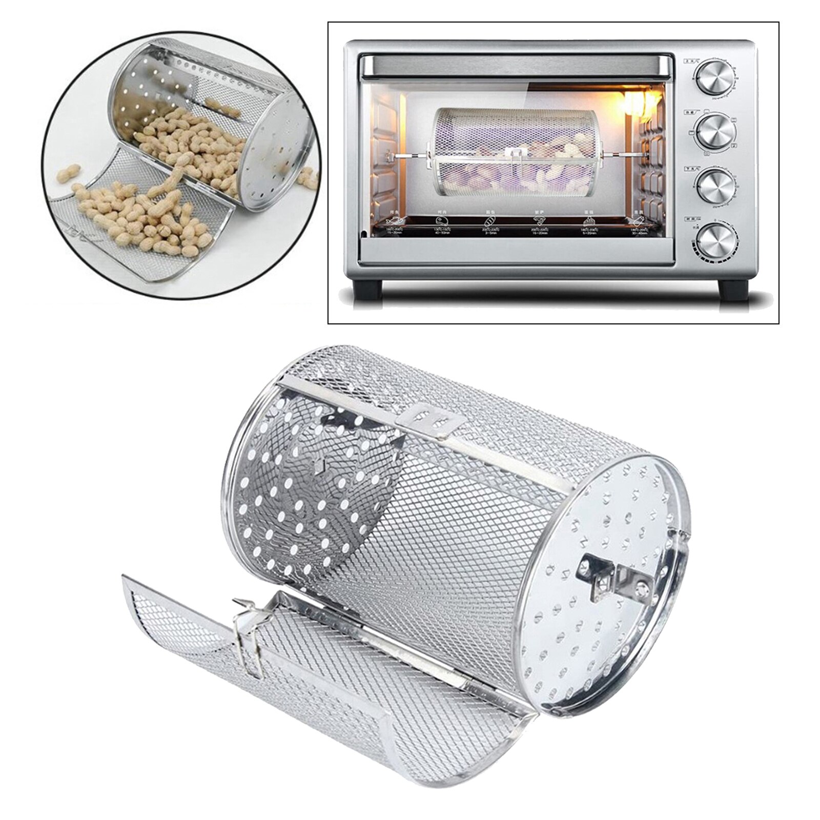Gril de rôtissoire Durable tambour four panier four rôti cuisson rotatif intérieur