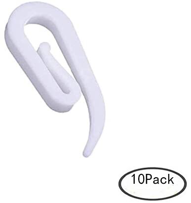 Weiß Kunststoff Vorhang Haken für Tür Vorhang, Fenster Vorhang, 10/50 Pack 2,8x1,2 cm