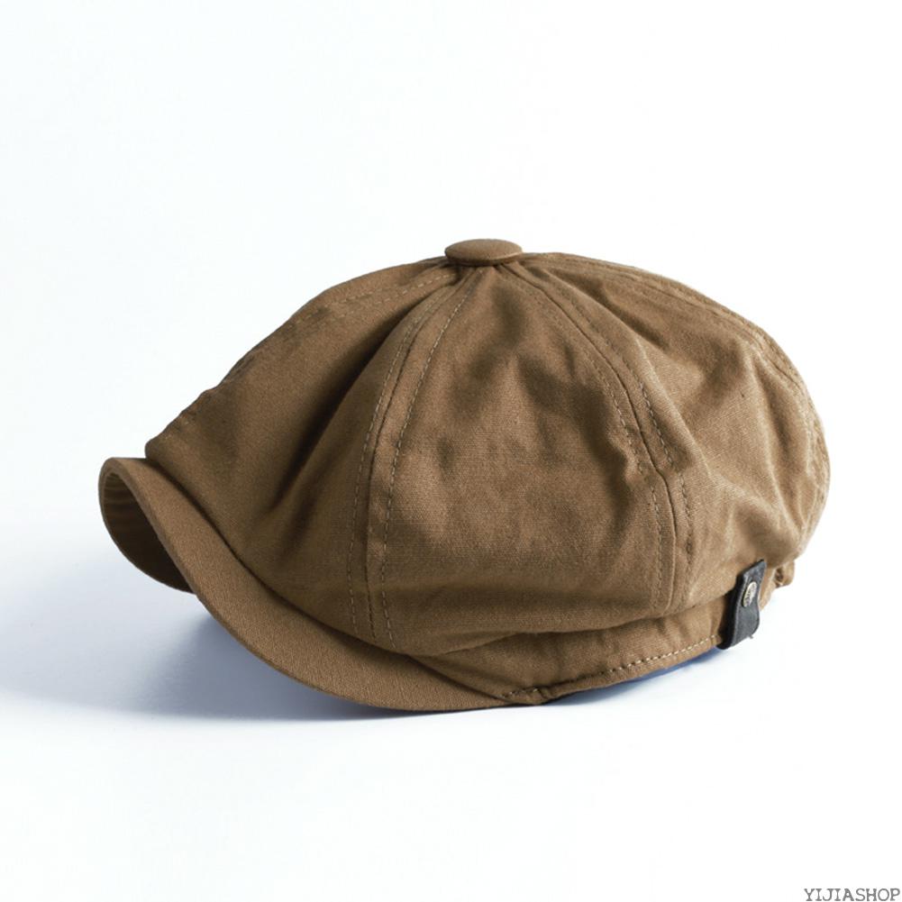 Men's Hat Herringbone Baker Boy Flat Cap Retro Hat Shop: coffee / M