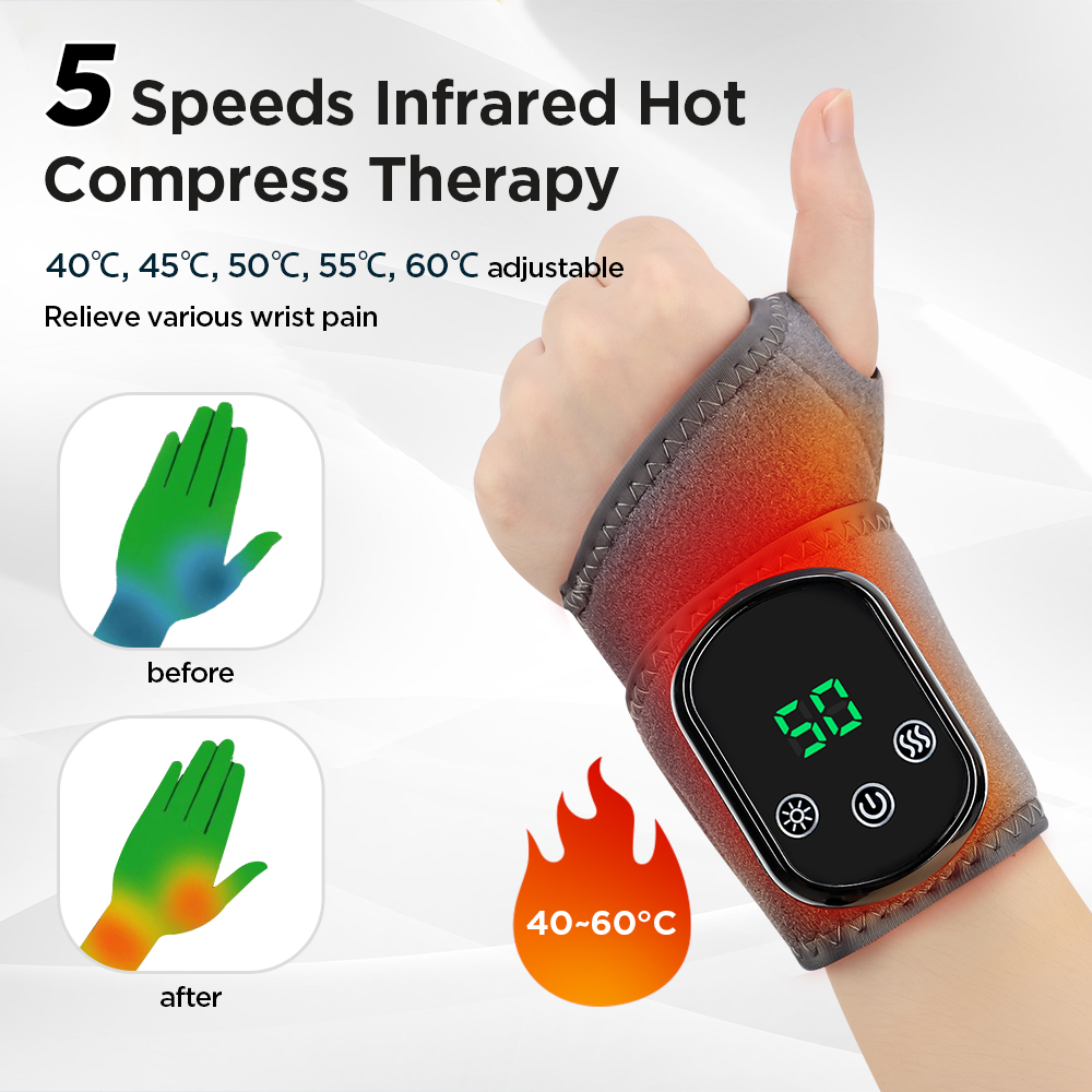 Electric Wrist Heating Pad Wrap For Hand Wrist Support Brace Electric Vibration Massage Warmer Compression Arthritis