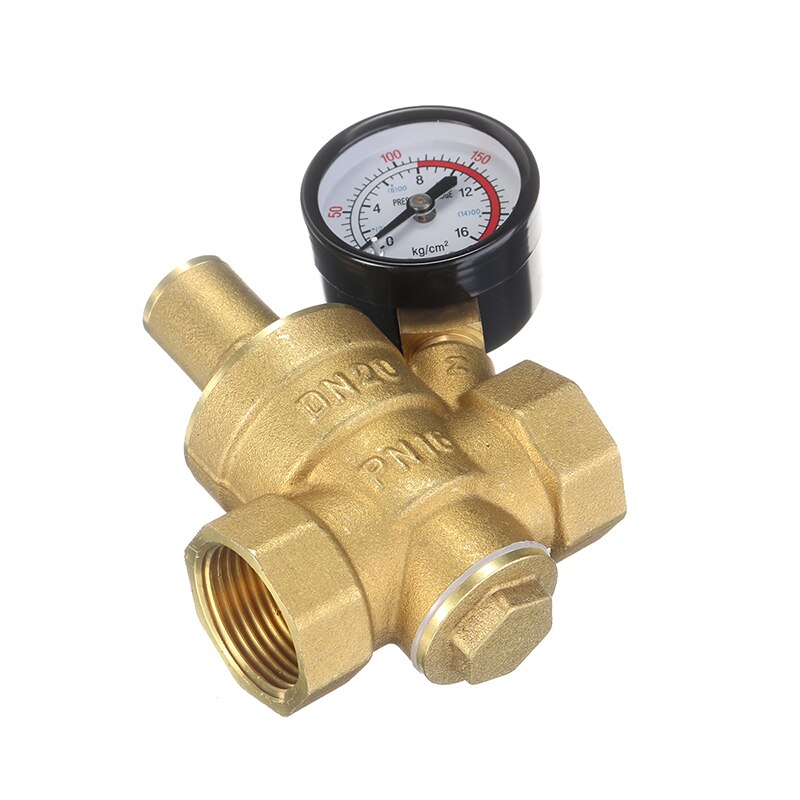 Betrouwbare Messing Water Drukregelaar Met Manometer Flow DN20 3/4 &quot;Connector Verstelbare Mayitr Drukreduceerventielen