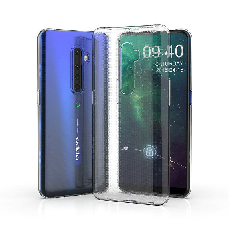 Carcasă de telefon de lux pentru oppo reno ace  z 2z 2f reno 2 2 f pro 10x ace 2 eva 5g, carcasă spate transparentă din silicon moale tpu