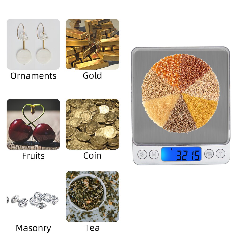 500g/1/2/3/kg Electronic Scale 3kg Digital Scales Pocket Platform Scale Weight Balance Jewelry Weighing