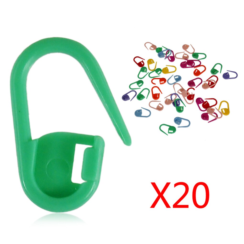 20Pcs Mix Kleur Haakt Breien Locking Stitch Naald Clip Markers Houder: Default Title