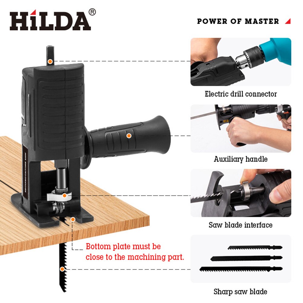 Elektrische Boor Aangepast Om Elektrische Zaag Reciprozaag Attachment Adapter Huishoudelijke Multifunctionele Hout Cutter Houtbewerking