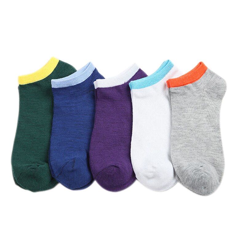 5 Pairs Lente Zomer Mannen Sokken Comfortabel En Ademend Splice Kleur Antislip Enkel Low Cut Sok & t8: Default Title