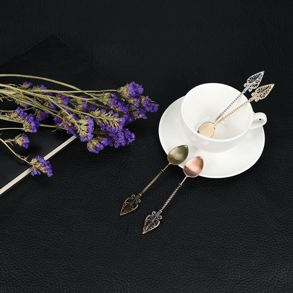 Vintage alloy coffee spoon Retro Coffee Spoon Sugar Tea Dessert Cake Cutlery Kitchen Tableware sugar skull spoons